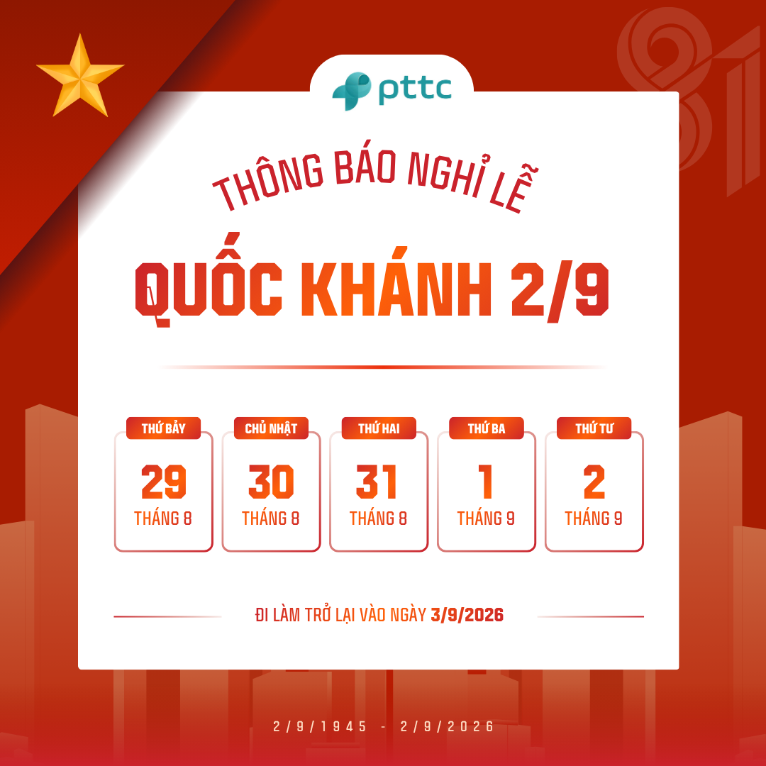 Thông báo lịch nghỉ lễ 02/9